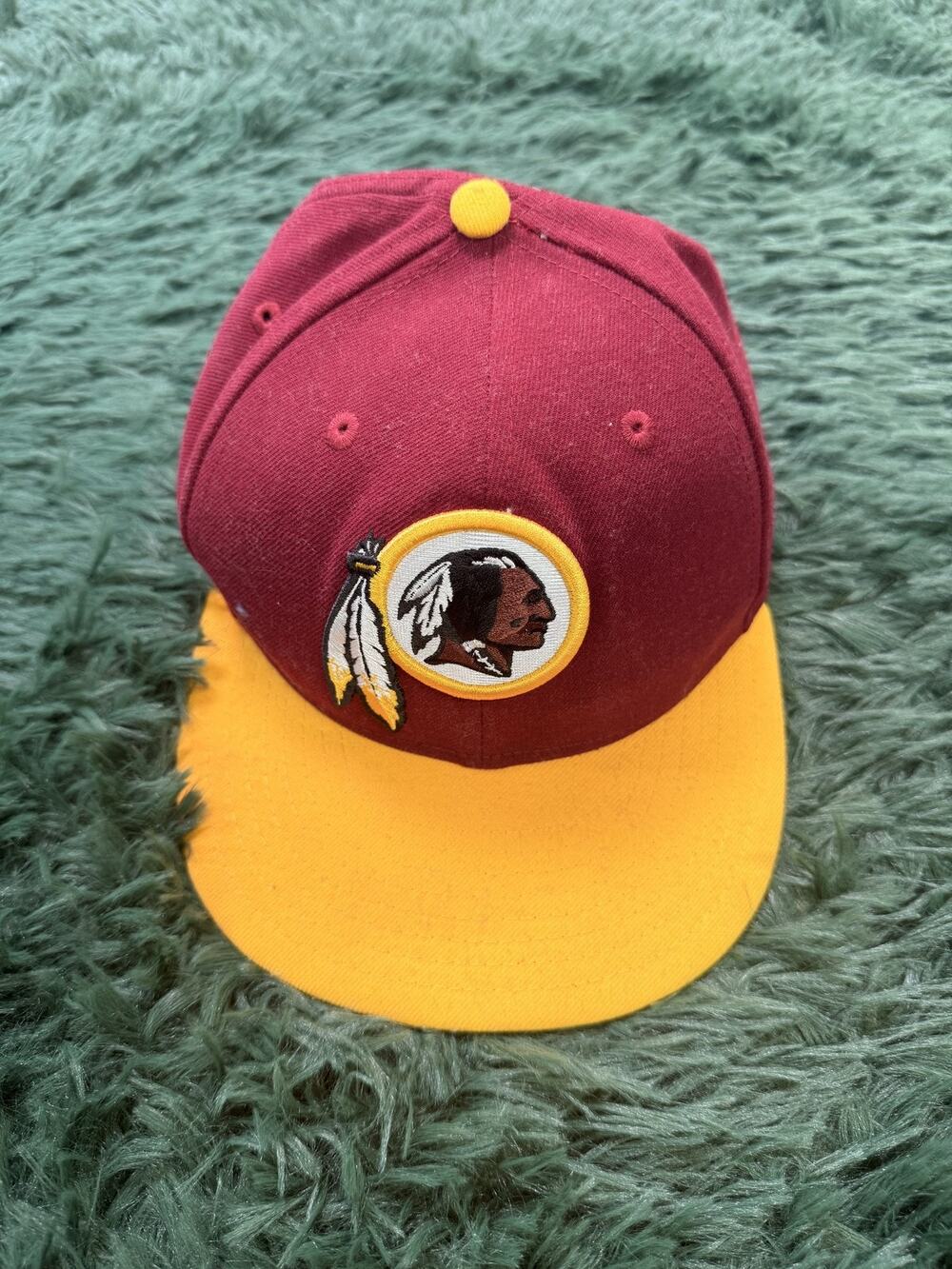 New Era 59Fifty Washington Redskins Fitted Hat Cap 6 7/8 NFL Maroon